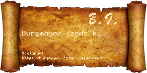 Burgmayer Izsák névjegykártya
